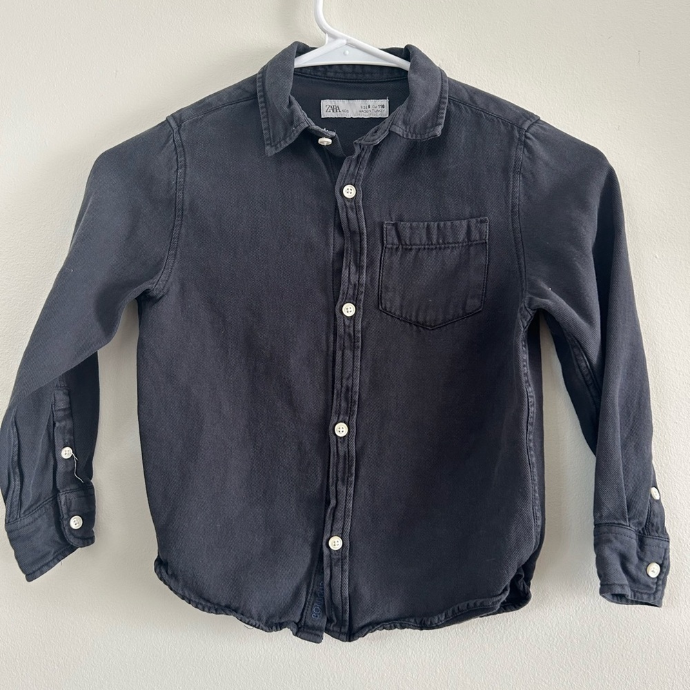 Zara Kids Black Button-Down Shirt